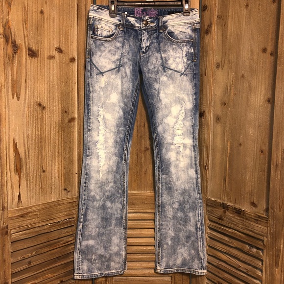 Rerock distressed flare leg jeans. Really cute! - Picture 3 of 5